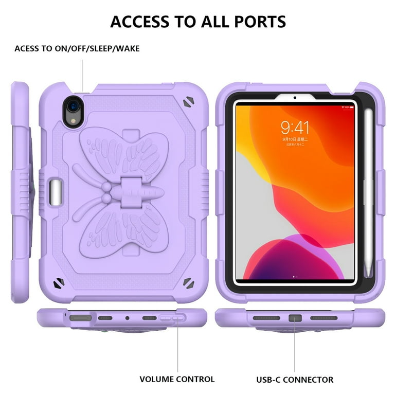 iPad mini 6 Case 2021 with Pencil Holder, Dteck Butterfly iPad mini 6 Case 2021 with Pencil Holder, Dteck Butterfly