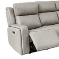 thumbnail image 6 of Dual Power Reclining Sofa with HeadrestLumbar Support - Genuine Leather Living Room Couch - Light Grey, 6 of 10
