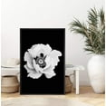 thumbnail image 3 of IDEA4WALL Framed Canvas Art Wall Decor White Peony Floral Flower Photography Minimalism Modern Closeup Dramatic Black and White for Dorm Home Office - 24"x36", 3 of 5