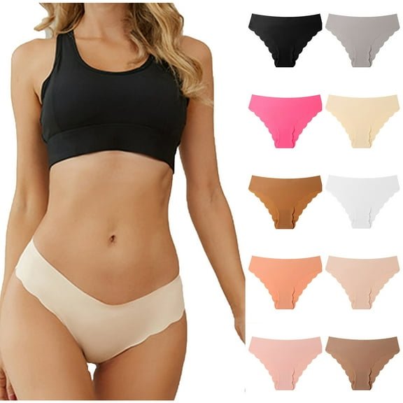 Agkizg Plus Size Womens Panties,Breathable Underwear for Women's Large Size Underwear Low Waist Breathable Nylon Briefs Ice Silk Seamless Underwear