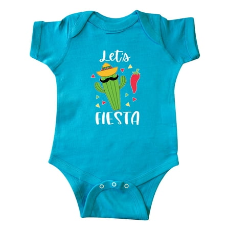 

Inktastic Cinco De Mayo Let s Fiesta Cute Cactus with Sombrero Gift Baby Boy or Baby Girl Bodysuit