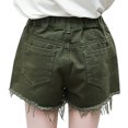 thumbnail image 4 of Ugoldhm Girls' Ripped Denim Shorts (8-16Y) Elastic Waist & Pocket Detail Summer Cotton Everyday Shorts, 4 of 9