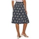 thumbnail image 3 of Faldas Midi Peasant de Mujer INSPIRE CHIC con Cintura Elástica A-Line de Flores Ditsy en Azul Marino S, 3 of 6