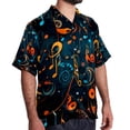 thumbnail image 2 of Note Men's Short Sleeve Hawaiian Beach Shirt Casual Printed Button Down Summer Unisex Casual Shirt, 2 of 6