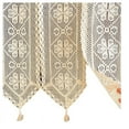 thumbnail image 2 of Short Curtain for Window Sheer Beige Cotton Hollow Crochet Lace Bohemian Valance Panel Drapes Half Curtain for Kitchen Café Bedroom Cabinet Curtain Door Curtain, 2 of 5