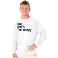 thumbnail image 4 of Funny Couples Set She's the Boss Men's Big & Tall Long Sleeve Graphic Tee Brisco Brands 3X, 4 of 6