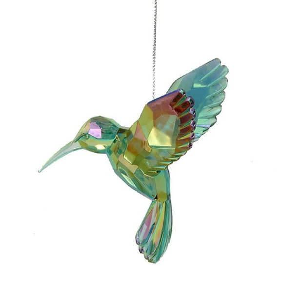 Green Iridescent Acrylic Hummingbird Christmas Tree Ornament Bird Decoration