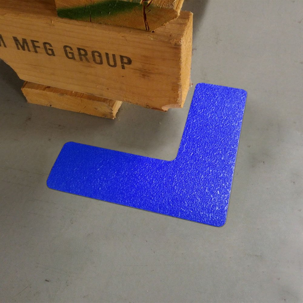 Incom Manufacturing: 5S / Lean Textured Floor Organization Layout Markers - L/Corner Shape, 6 inch x 6 inch, Blue (Pack of 25) CA3