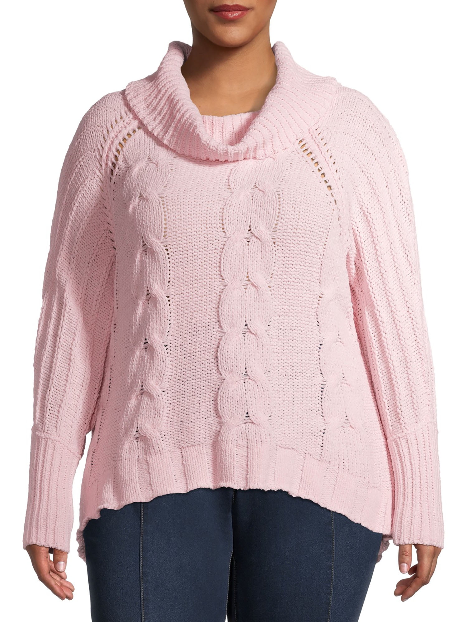 cable knit mock neck