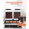 thumbnail image 5 of Commercial Panini Grill,3600W Electric Sandwich Panini Maker,Stainless Steel Double Sandwichs Press Grill with Handle&Temp Control,19x9 in Flat Enamel Plate for Hamburger Steak Bacon, 5 of 6
