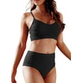 thumbnail image 3 of Womens Two Piece Swimsuits High Waisted Bikini Set for Women Tummy Control Push Up Ruched Bathing Suit, 3 of 3