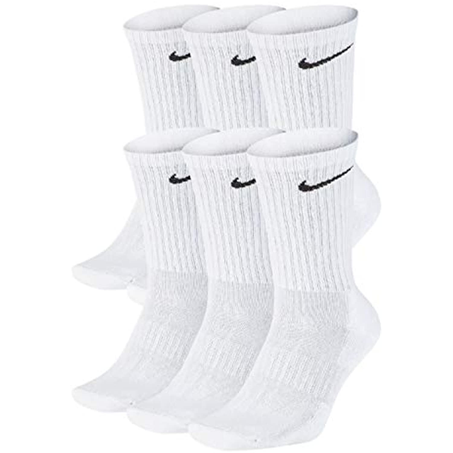Raffinaderij geleidelijk Groot universum NIKE Everyday Performance Training Socks (6-Pair) (M (Men's 6-8 / Women's  6-10), Crew White) - Walmart.com
