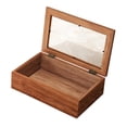 thumbnail image 3 of KLKCMS Rustic Wood Storage Box with Glass Top Lid for Collectibles Hobbies Sundries M, 3 of 9