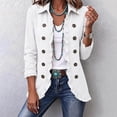 thumbnail image 2 of Gfyviroh Women's Ruffle Trim Fall Jacket Stylish Double Button Detail Open Front Boho Jackets Plus Size Casual Lightweight Outerwear, 2 of 9