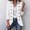 A387 White, variant on Women's Button Front Blazer Coat Casual Lapel Neck Long Sleeve Ruffle Edge Jacket Fall Fashion Workwear Outfits