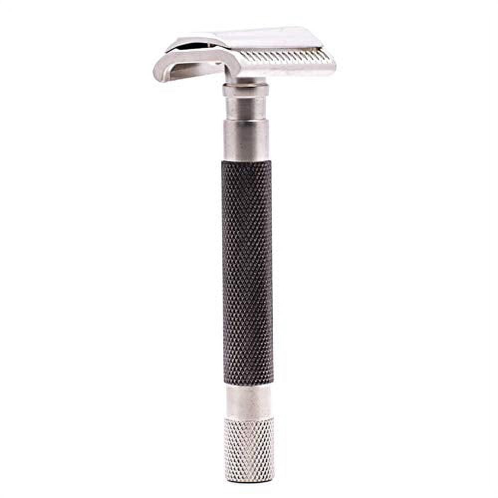Parker's Semi Slant Safety Razor and 5 Parker Premium Double Edge Razor Blades - Graphite