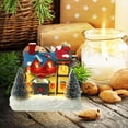 thumbnail image 3 of Casa navideña de estilo vintage con luz LED cálida en miniatura, pueblo nevado, hada navideña Escena de nieve c, 3 of 9