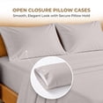 thumbnail image 6 of SGI Bedding 600 TC Split Queen Size 5 Pc Sheet set - 100% Egyptian Cotton Sheets Sateen Weave, Breathable, 12" Deep Pocket, Hotel Luxury Soft Bed Sheets, Light Grey, 6 of 7