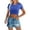 Blue, variant on Women's Crop Top - Drawstring Waist Pleated Round Neck T-Shirt | Umbilical Top with And Pleated Round Neck T Shirt for Women (Black | XL)