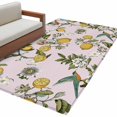 thumbnail image 2 of Pink Botanical 3'x5' Washable Rug, Spring Floral Summer Lemon Birds Non-Slip Area Rugs for Entryway Kitchen Classroom, StainResistant Dorm Throw Carpet, Low Pile Soft Indoor Floor Mat, 2 of 9