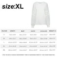 thumbnail image 2 of Blusas de moda para mujer Tops de punto sueltos casuales Jersey Camisas de manga larga de encaje ahuecadas （blanco）, 2 of 5