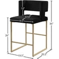 thumbnail image 3 of Tabouret de comptoir en velours Caleb, 3 of 35