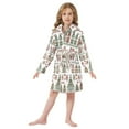 thumbnail image 6 of FORMRS Niños Bathrobe Unisex Hooded Robe Soft Plush Pajamas Sleepwear, Size 7-9T, Green Nordic Christmas House, 6 of 7