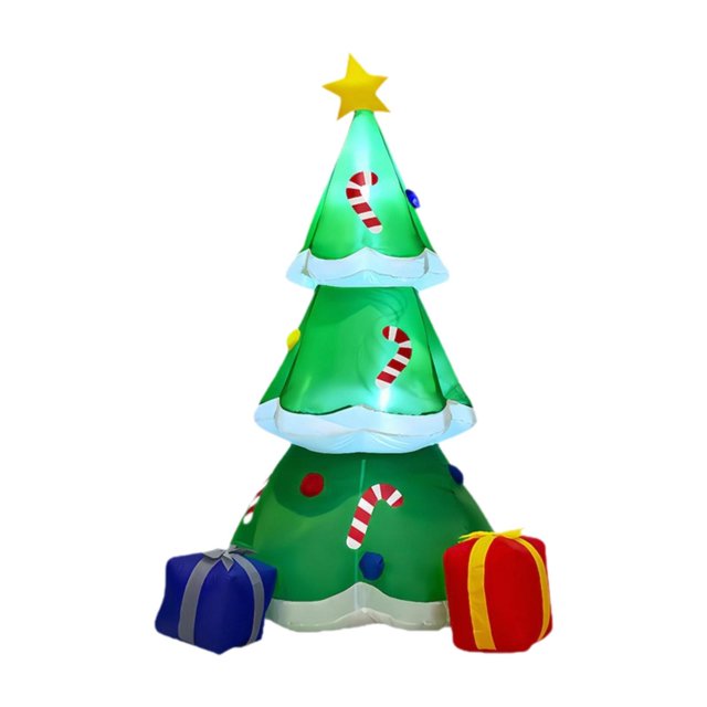 Inflable De Navidad Figura Navideña Con Luces Led Poliéster Plegable Eficiente Contra El Viento Facilidad De Inflado Aplicable Para Fiestas Al