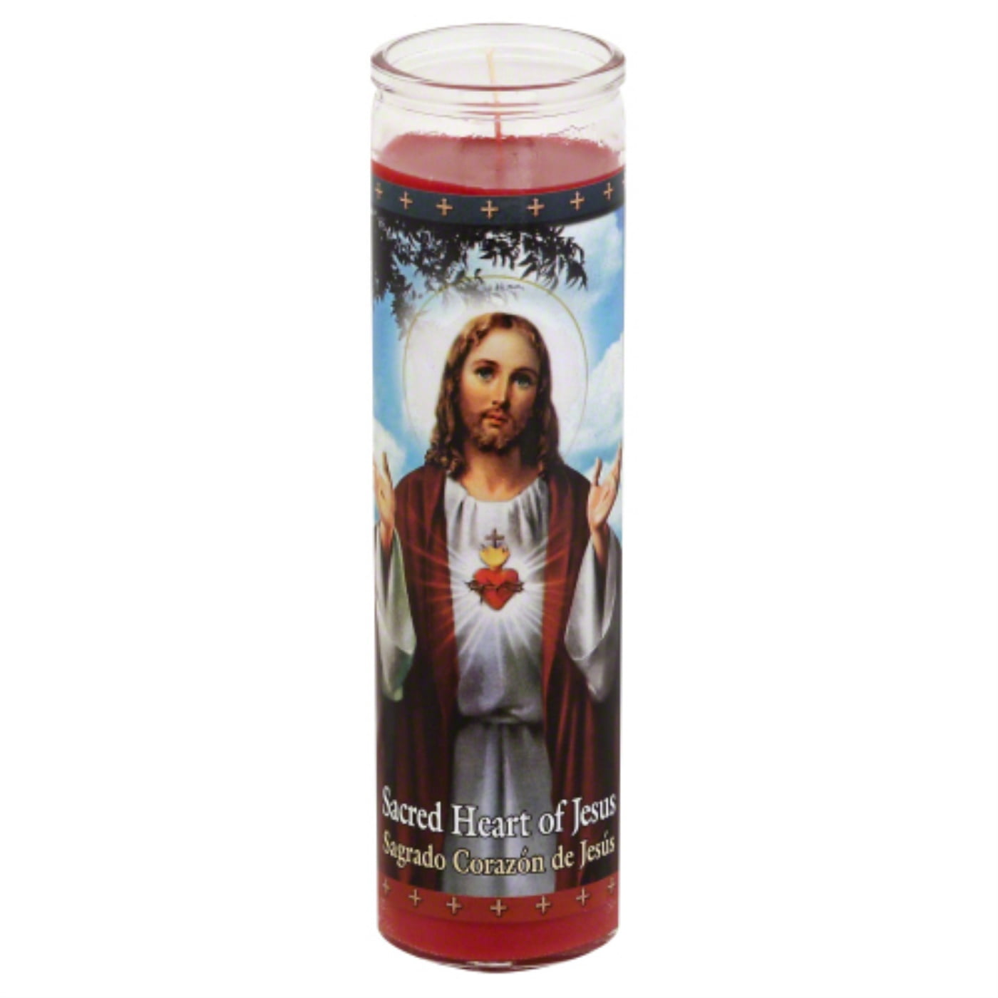 ST JUDE, CANDLE HEART OF JESUS RED, 1 EA, (Pack of 12)