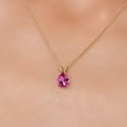 thumbnail image 3 of Gem Stone King 10K Yellow Gold Pure Pink Mystic Topaz Pendant Necklace for Women | 3.73 Cttw | Gemstone November Birthstone | Pear Shape 12X8MM | With 18 inch Chain, 3 of 6