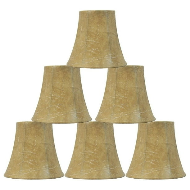 Urbanest Set of 6 Chandelier Lamp Shade 6inch Bell Faux Leather Clip