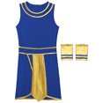 thumbnail image 5 of Doomiva Men's Egyptian Pharaoh Costume Ancient Greek Roman Toga Costumes Halloween Fancy Dress Blue 3XL, 5 of 7