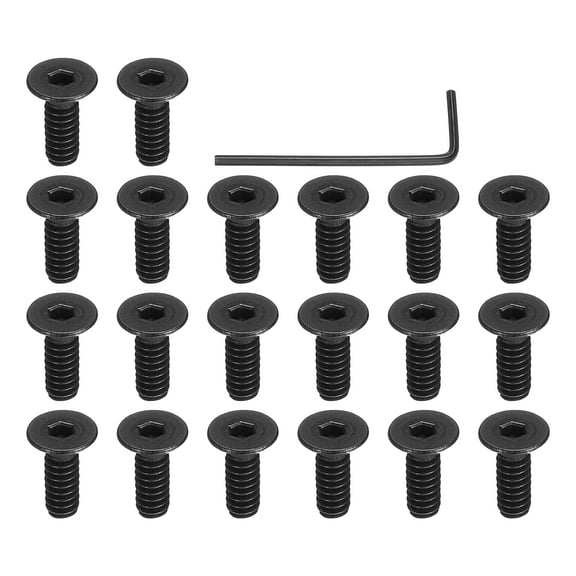 #4-40 x 5/16 Inch Flat Head Socket Cap Screws Hex Drive Machine Screws with Hex Spanner 20 Pcs