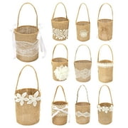 Yesbay Gift Bag with Handle Vintage Portable Flower Basket Bag for Baby Shower