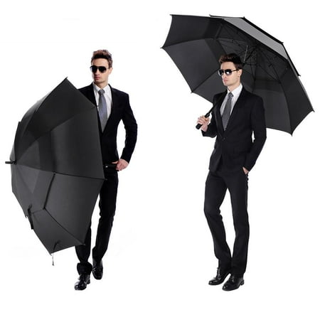 68 Inch Windproof Umbrella Tbest 62 Inch Automatic Open Golf Umbrella Double Canopy Vented Windproof Extra Large Big Oversize ()