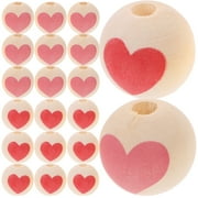 DIY Wooden Bead Accessories Valentine' Day Round Beads Decoration Colorful Jewelry Romantic 50 Pcs