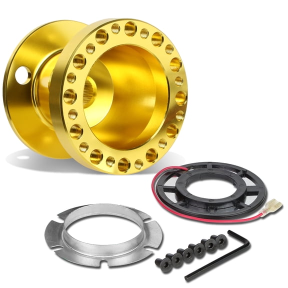 DNA Motoring HUB-ALU-OT48-GD Aluminum Steering Wheel 6 -Hole Hub Adaptor Kit (Gold) - 1992 to 2003 Camry / Corolla / 4Runner / MR2 / Scion tC xB 99 00 01 02