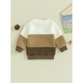 thumbnail image 4 of FOCUSNORM Chandail d'Automne pour Bébé Contraste Couleur Manches Longues Col Rond Tricot Chandail en Molleton d'Hiver, 4 of 9