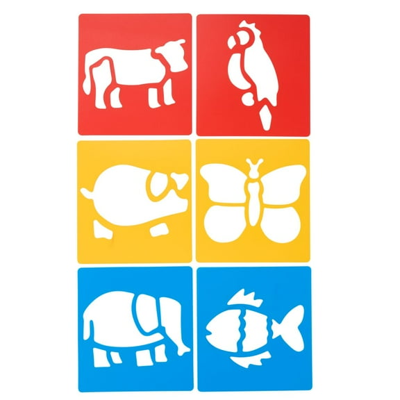 Colorations Washable Plastic Animal Stencils - Set of 6