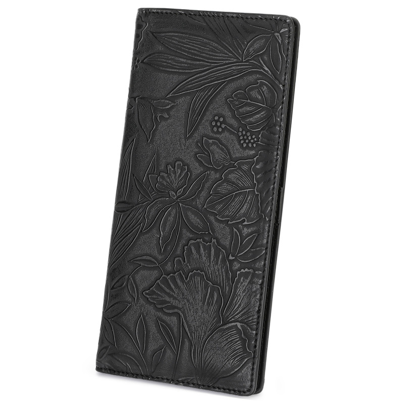 FALAN MULE Women's Ultra Slim Leather Wallet, Black