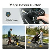 Sinceborn 4-in-1 Electric Rollator Walker with Seat, E-pushing Transport Wheelchair for Seniors, Lightweight Wheelchair Walker Combo,Foldable Design,Matte Black,Regular Style