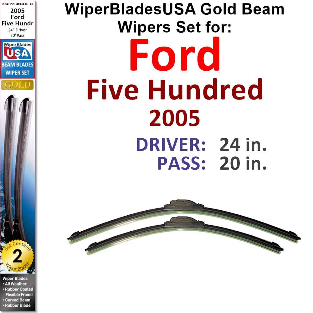 2005 Ford Five Hundred Beam Wiper Blades Wipers WBUSA (Set of 2