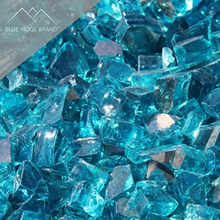 Glass Fire Rocks Fire Pit Glass - Aqua Blue Reflective Fire Glass 1/2