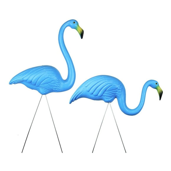Union Products Featherstone Flamingo Yard Lawn Ornaments, Set of 2, Blue