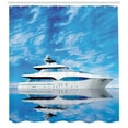 thumbnail image 3 of Ambesonne Seascape Shower Curtain, Yacht on Water Cloudy Sky, 69"Wx70"L, Blue Pale Grey, 3 of 3