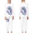 thumbnail image 4 of DISNIMO White Dolphin Flower Pajamas Kids Size 3 Pjs for Girls 2 Piece Pajama Set for Girls Long Sleeve Pajamas Kids Boys Crewneck Loungewear for Kids Sleepwear Boys, 4 of 7