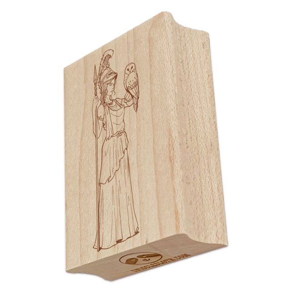 Athena Greek Goddess Minerva Wisdom War Rectangle Rubber Stamp Stamping Scrapbooking Crafting - Large 2.5in