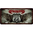 thumbnail image 2 of Route 66 Sign With Wings Metal License Plate, 2 of 2