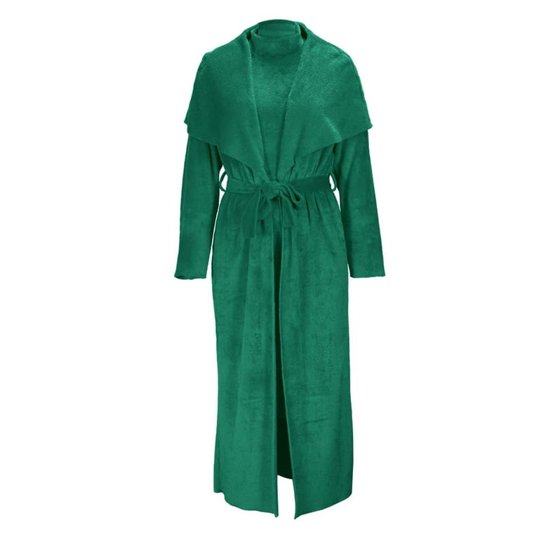 Aueoeo Fall Dresses For Women 2023 Sweater Dress For Women Women's One Coat  Two Wear Slim Reversible Velvet Dress Cardigan Loose Long Coat Two Piece  Suit+Belt Clearance 