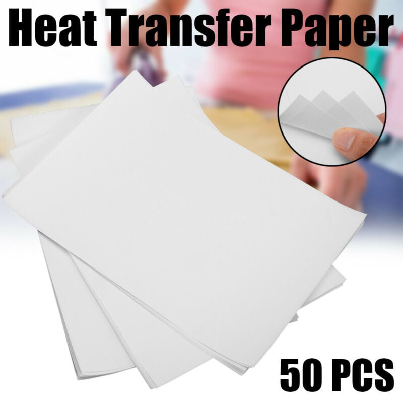 Details about   50 Pcs A4 Iron On Heat Thermal Transfer Paper Press Light T-Shirt Inkjet Print